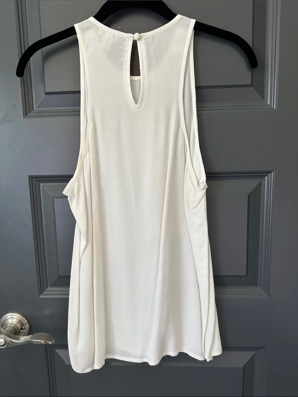 J. Crew Cream Sleeveless Keyhole Back Tank